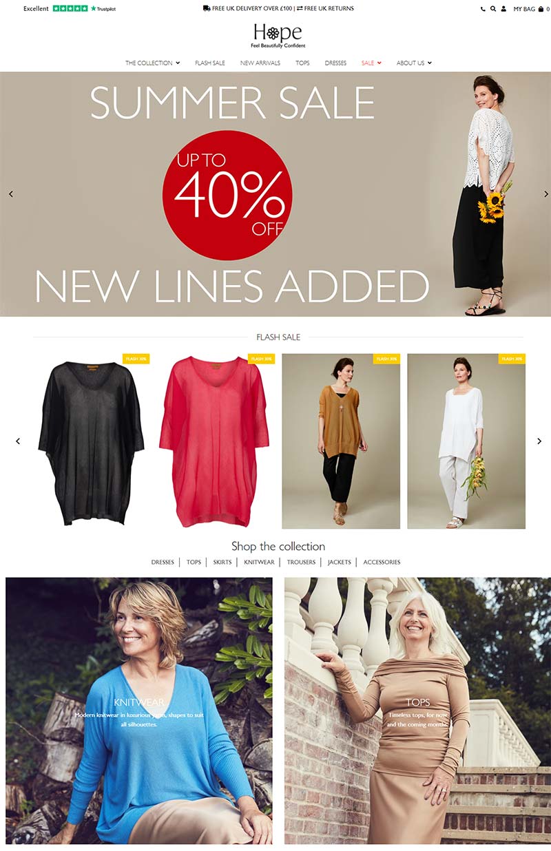 Hope Fashion 英国高端女装品牌购物网站