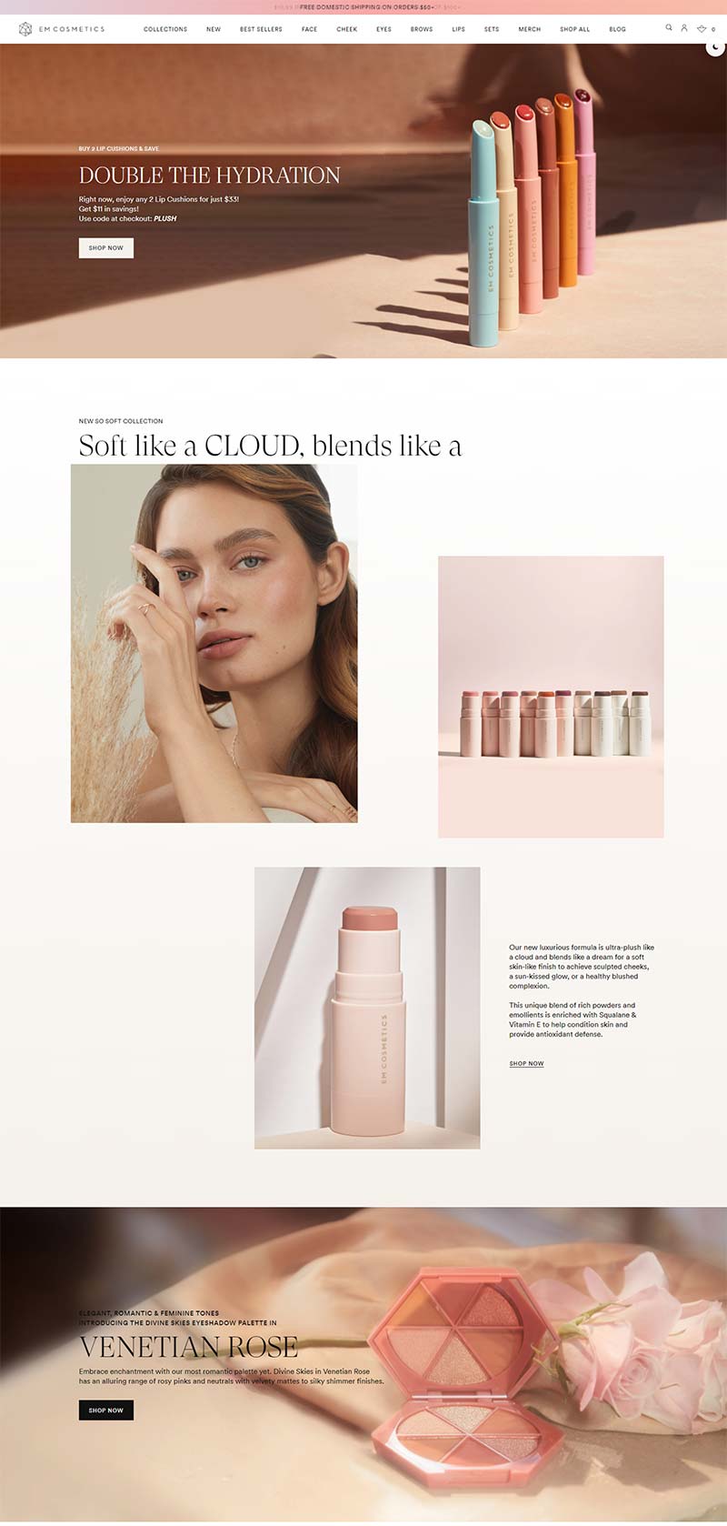 EM Cosmetics 美国潮流彩妆品牌购物网站