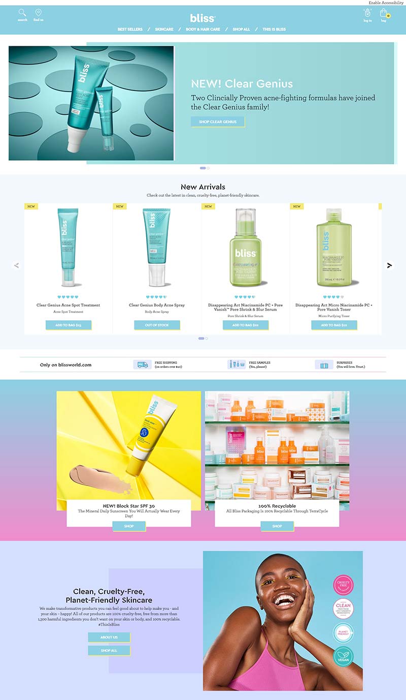 Blissworld 美国皮肤护理品牌购物网站