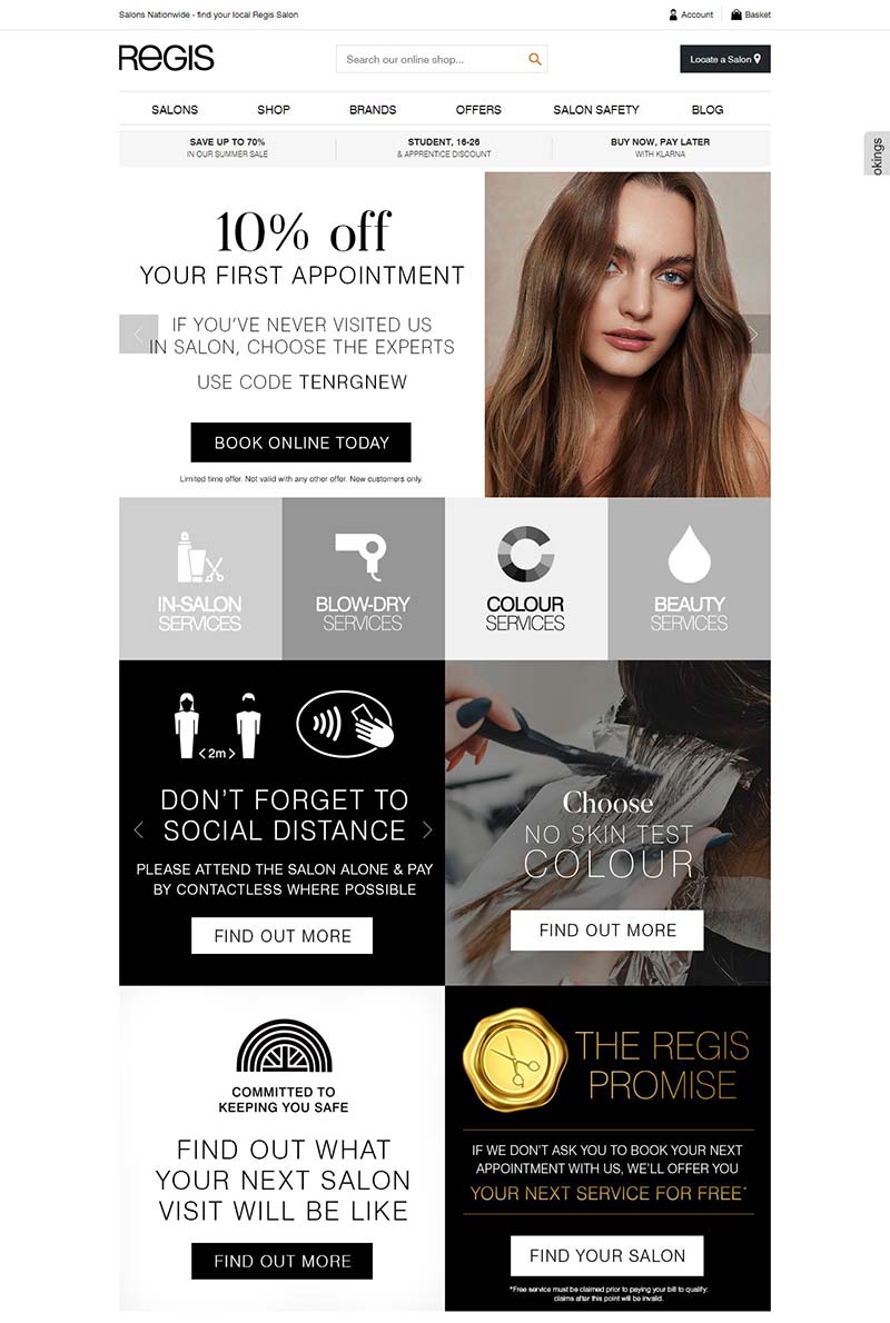 Regis Salon 英国美发沙龙品牌购物网站
