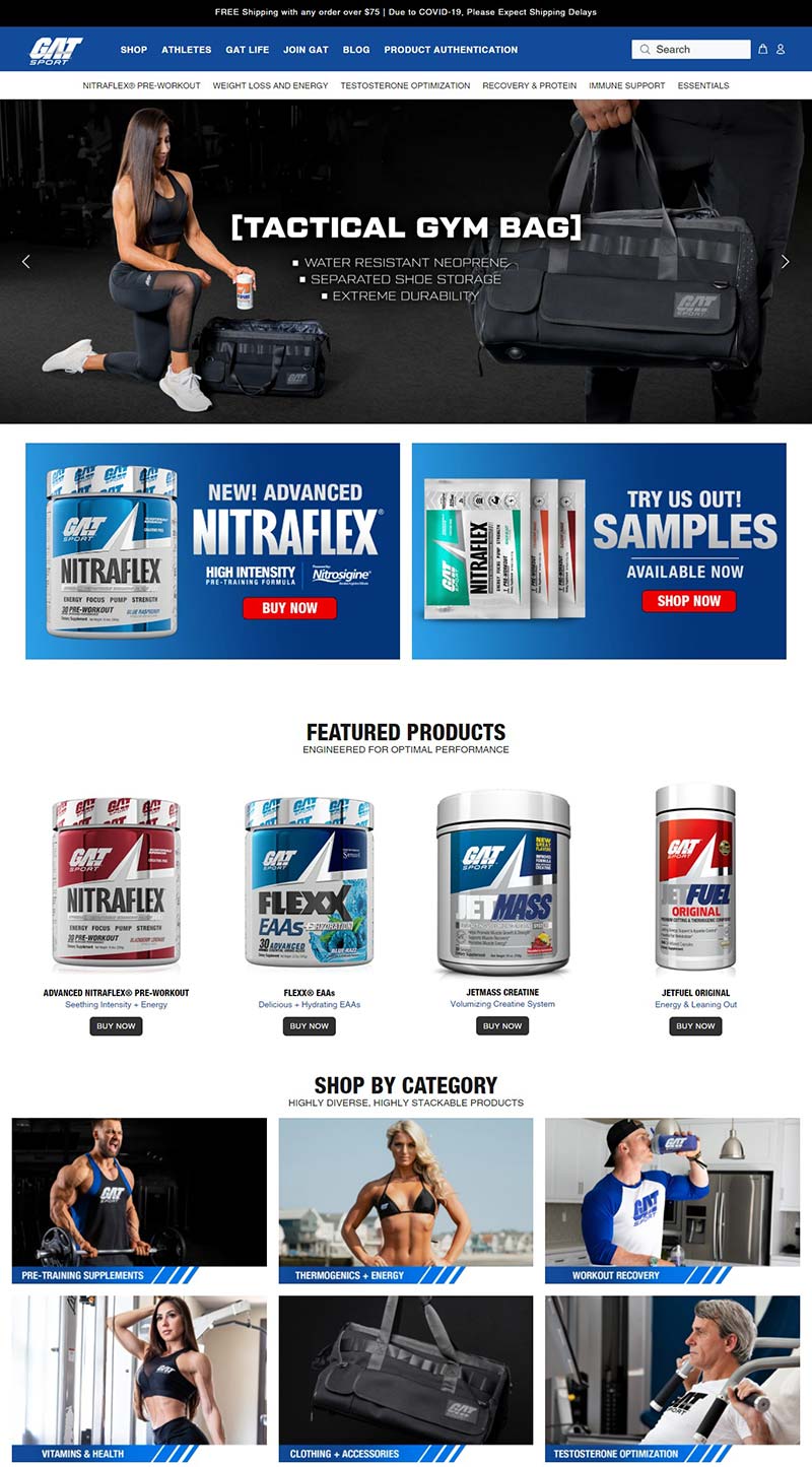 GAT sport 美国运动营养品牌购物网站