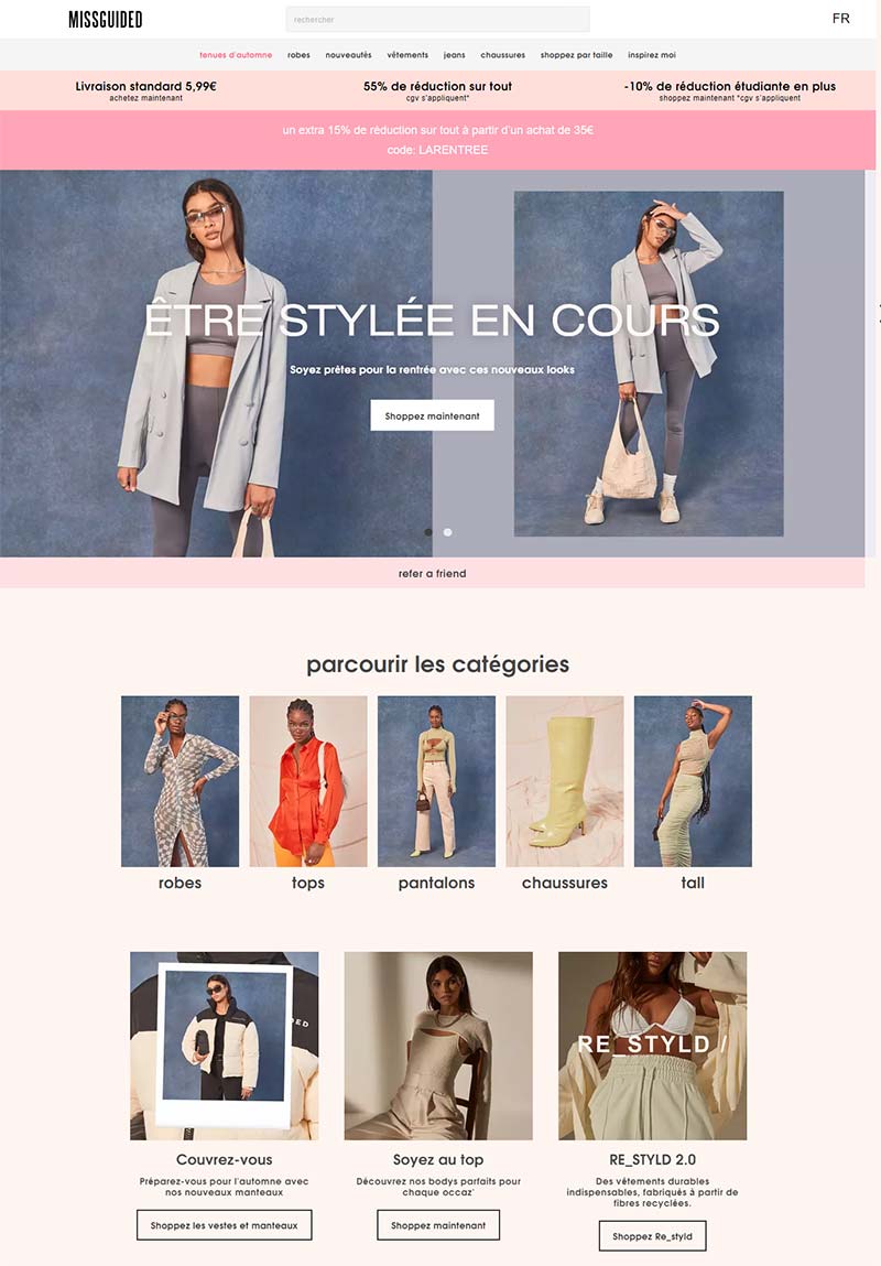Missguided FR 美国休闲女装品牌法国官网