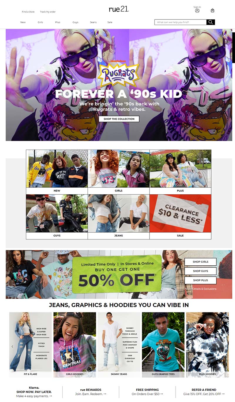 rue21 美国时尚服饰品牌购物网站