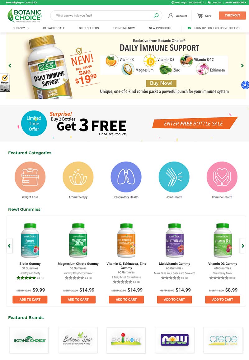 Botanic Choice 美国天然补充剂购物网站