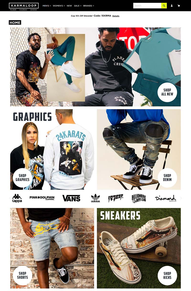 Karmaloop 美国时尚潮流服饰品牌购物网站