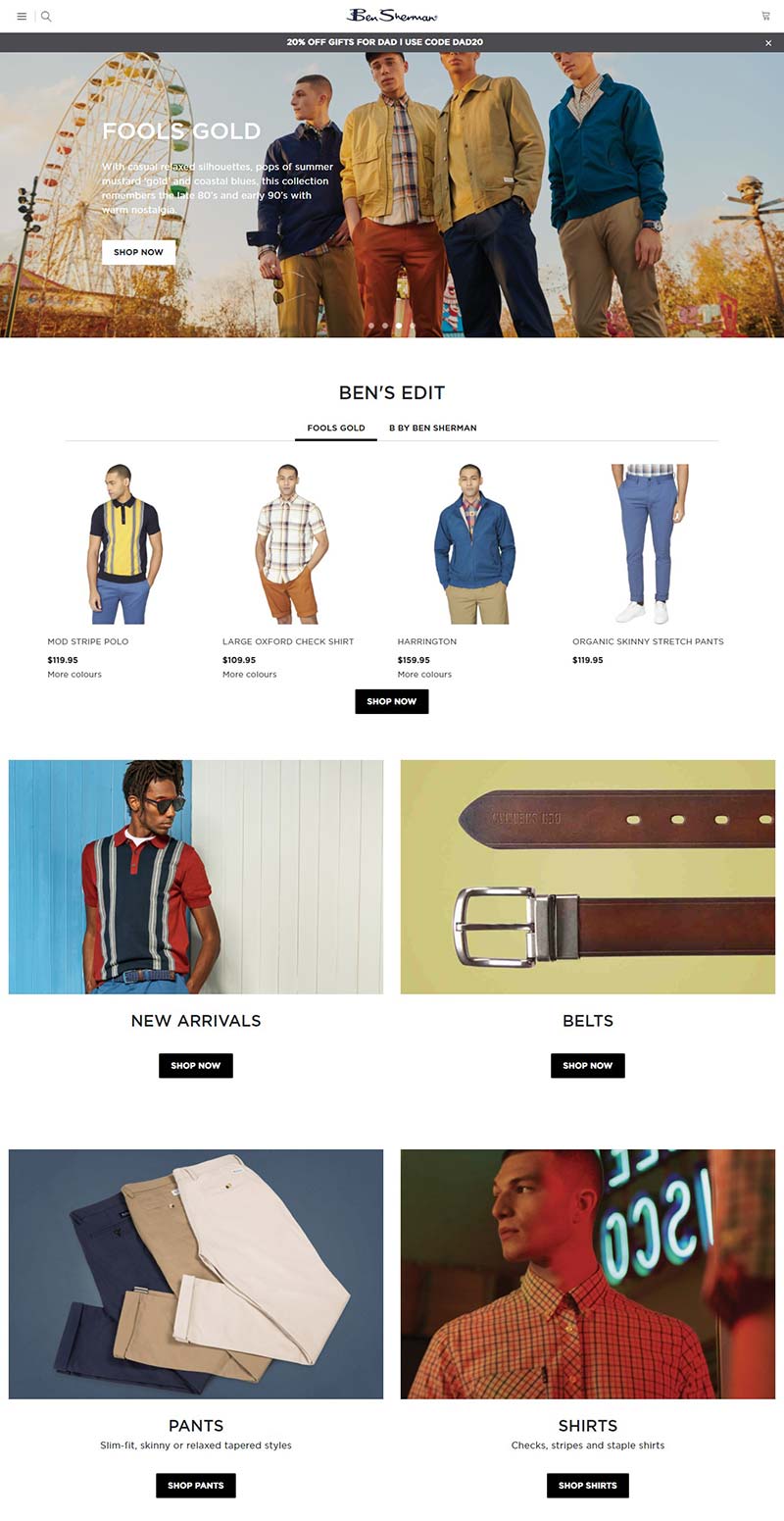 Ben Sherman AU 英国时尚服饰品牌澳大利亚官网