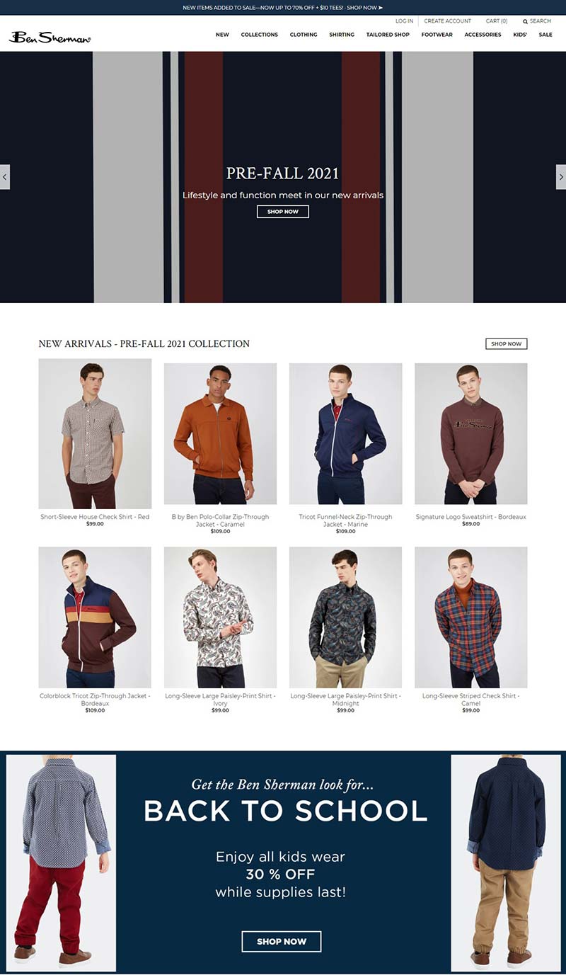 Ben Sherman US 英国高端服饰品牌美国官网