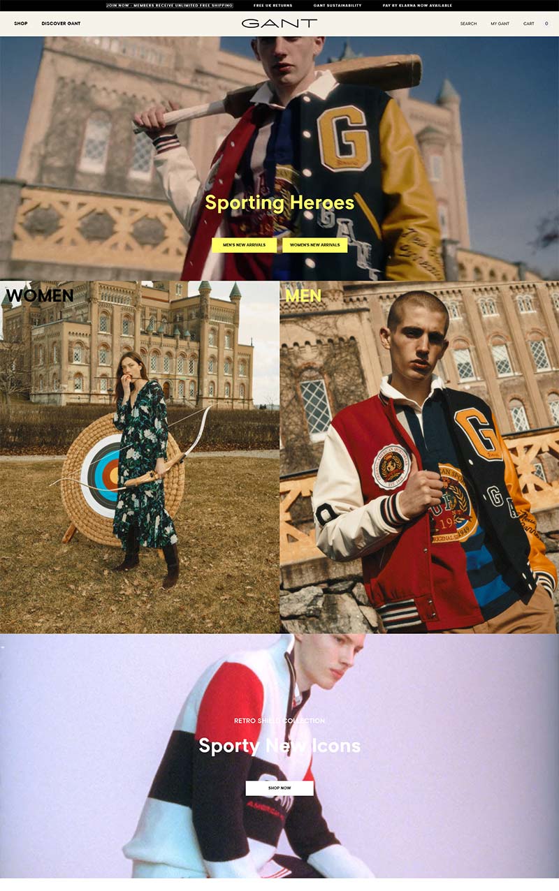 GANT UK 美国休闲服饰品牌英国官网