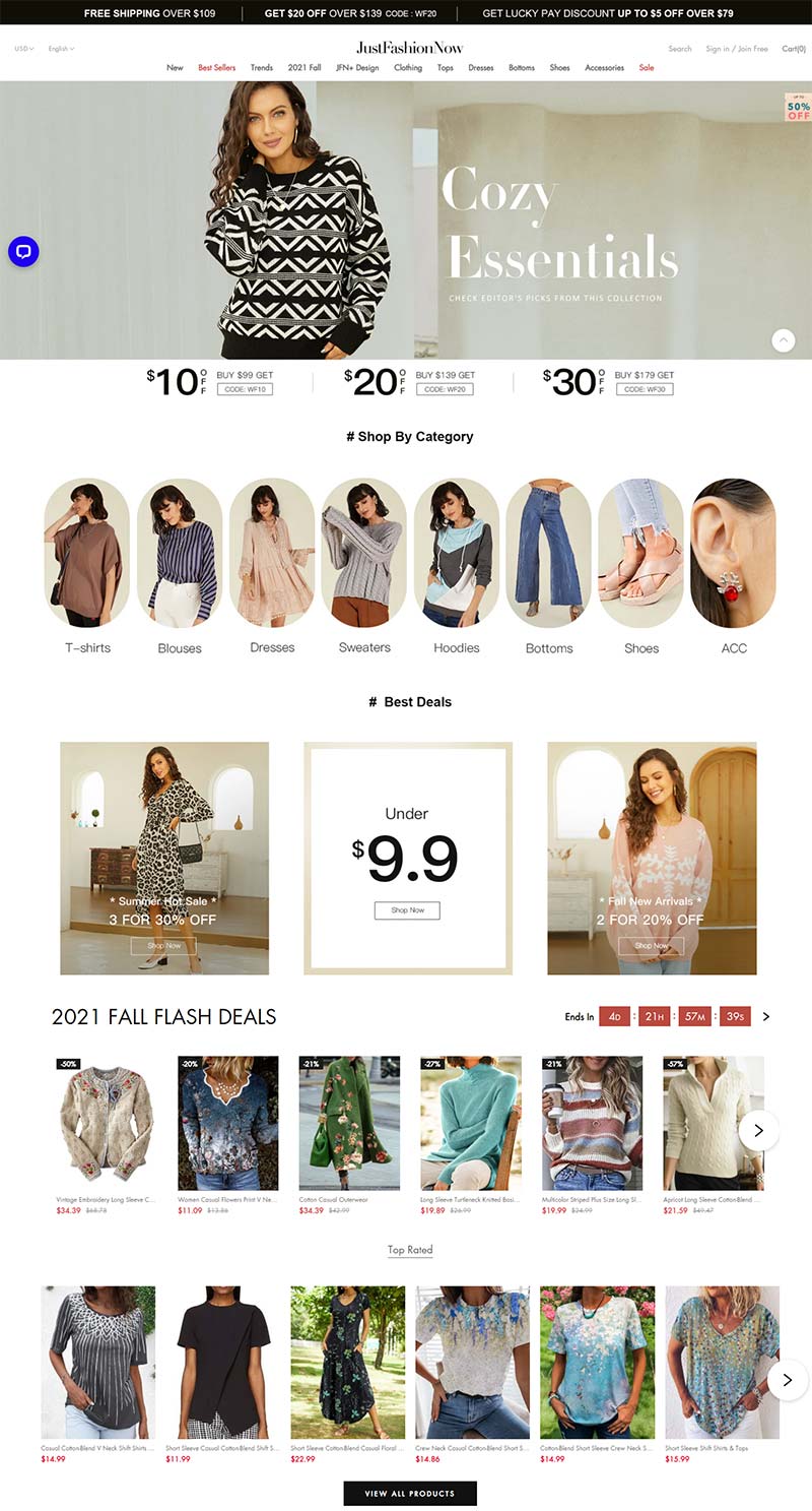 JustFashionNow 美国设计师服饰品牌购物网站
