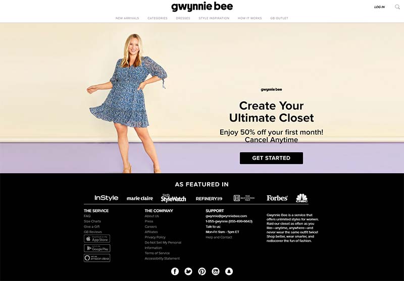Gwynnie Bee 美国大码女装品牌订阅网站