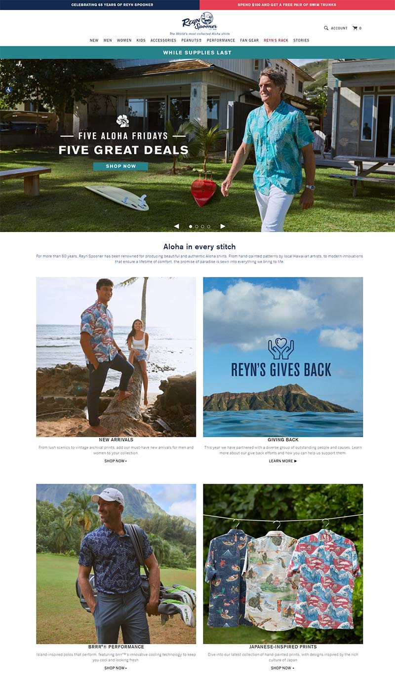 Reyn Spooner 夏威夷定制衬衫品牌购物网站