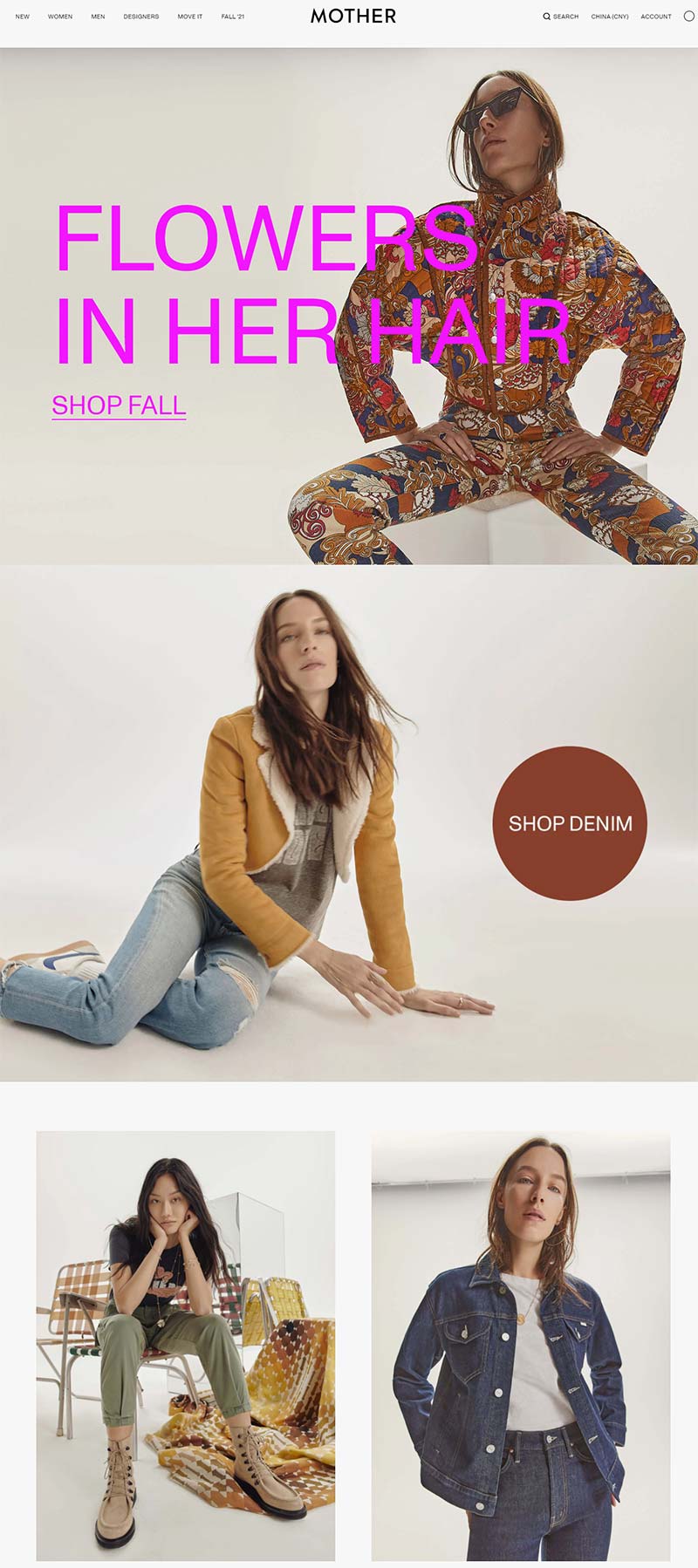 Mother Denim 美国牛仔服饰品牌购物网站