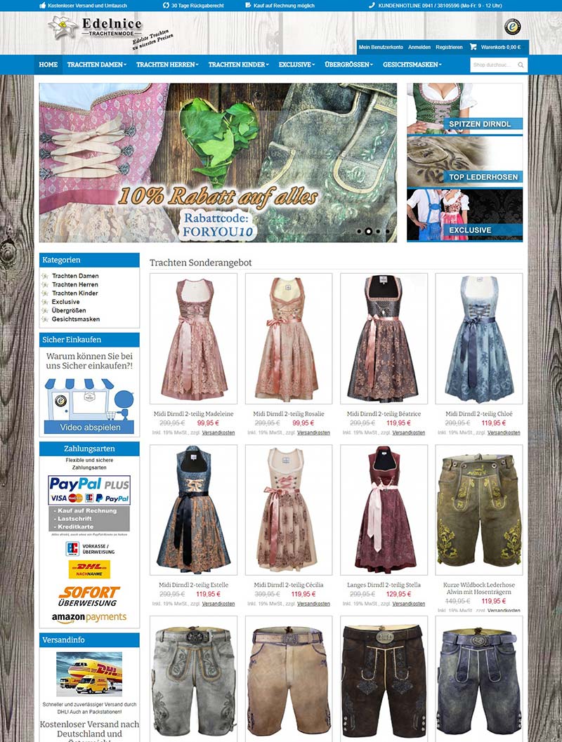 Edelnice Trachtenmode 德国传统服饰品牌购物网站