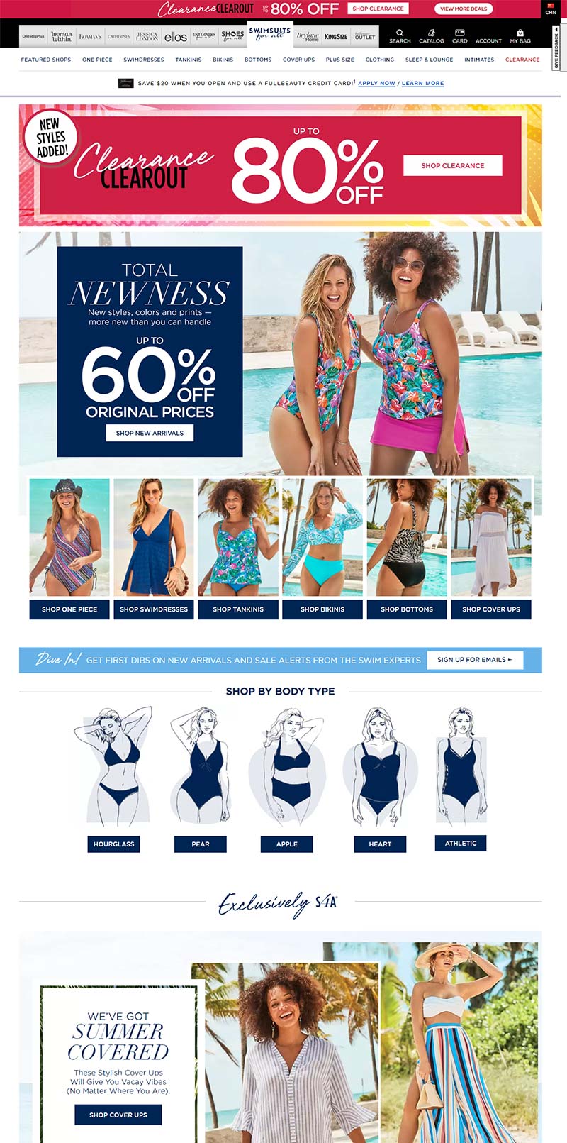 Swimsuits For All 美国女性泳装品牌购物网站