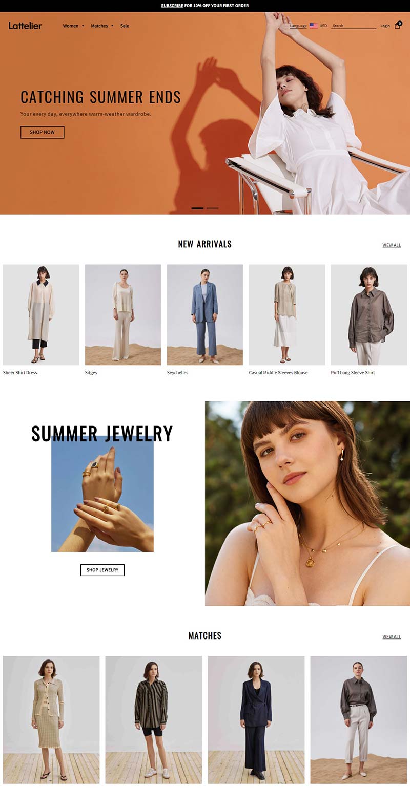 Lattelier Store 美国现代女装品牌购物网站