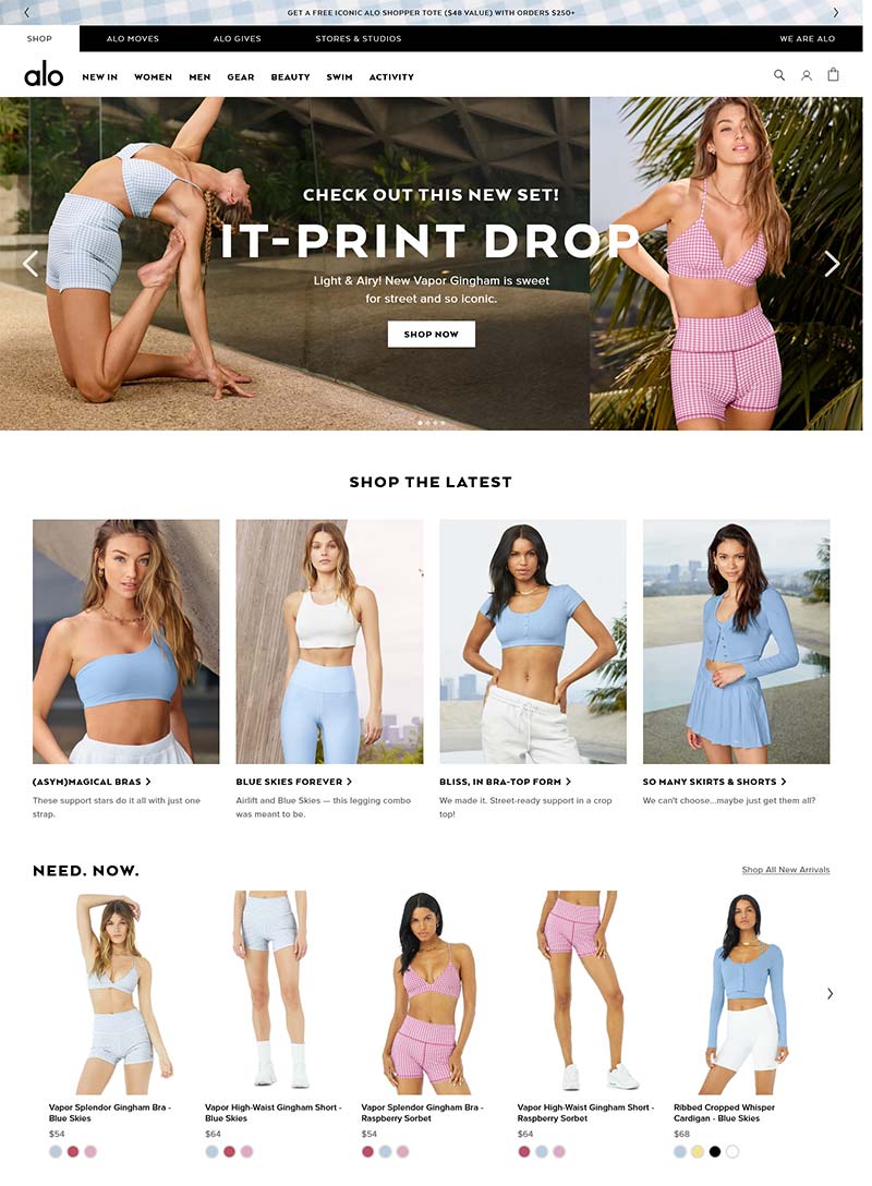 Alo Yoga 美国时尚运动女装品牌购物网站