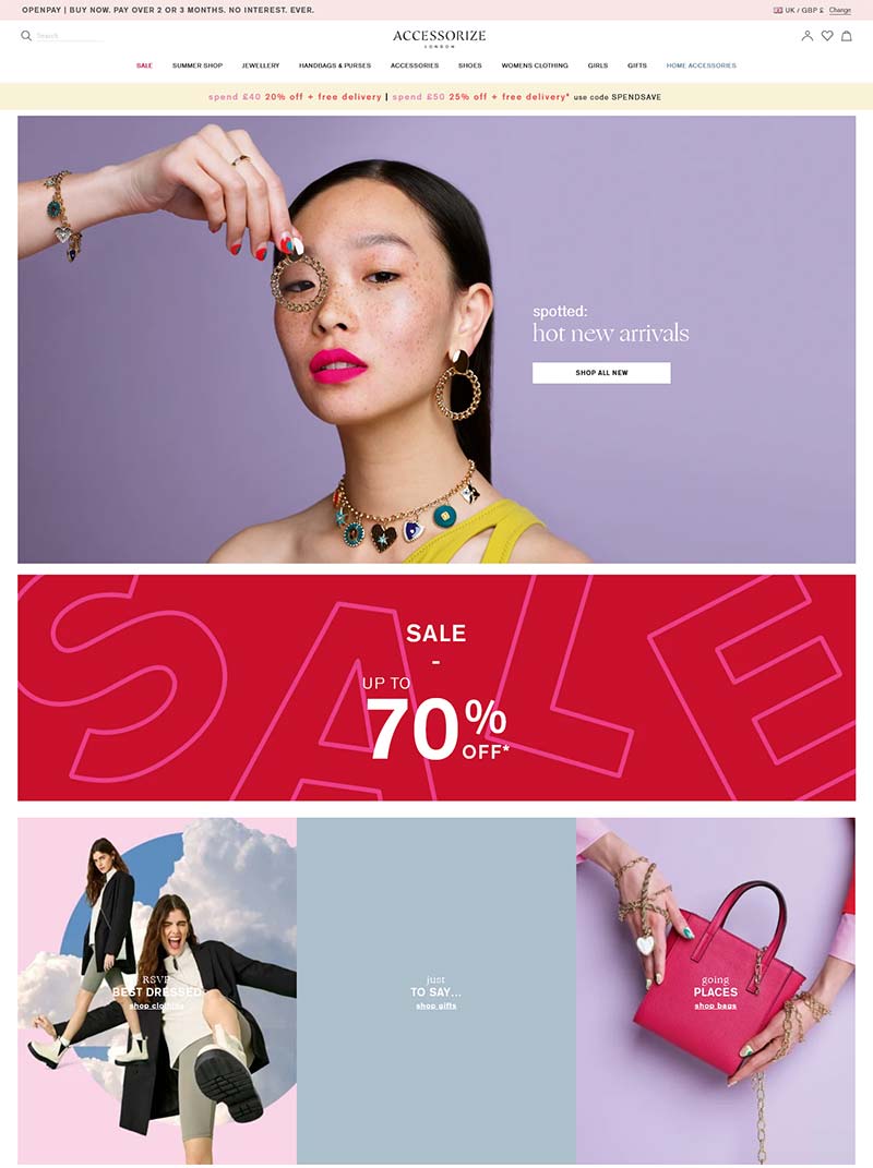 Accessorize 英国时尚服饰品牌购物网站