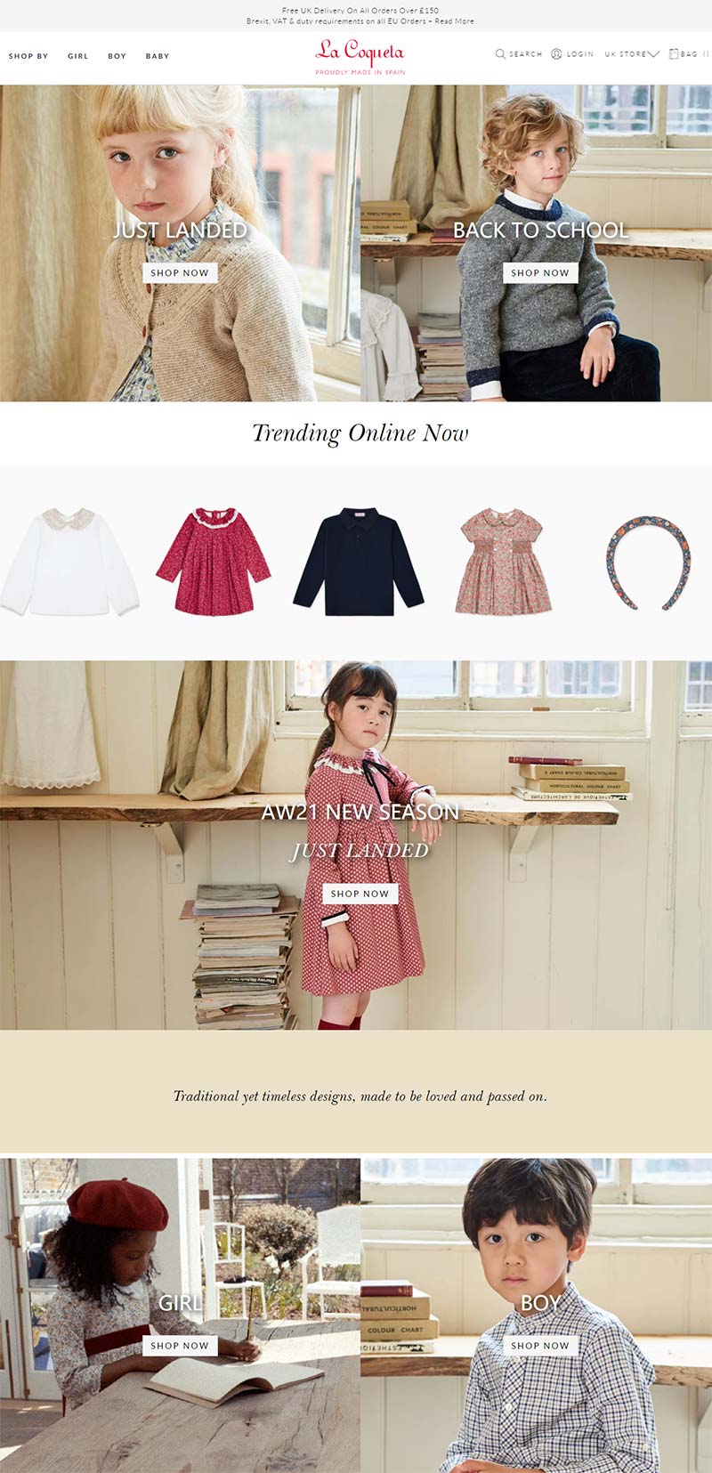 La Coqueta 英国儿童设计师服饰品牌网站