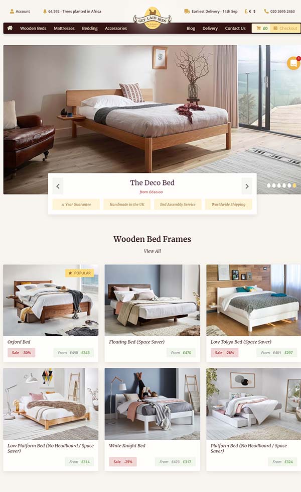 Get Laid Beds 英国实木床品牌购物网站