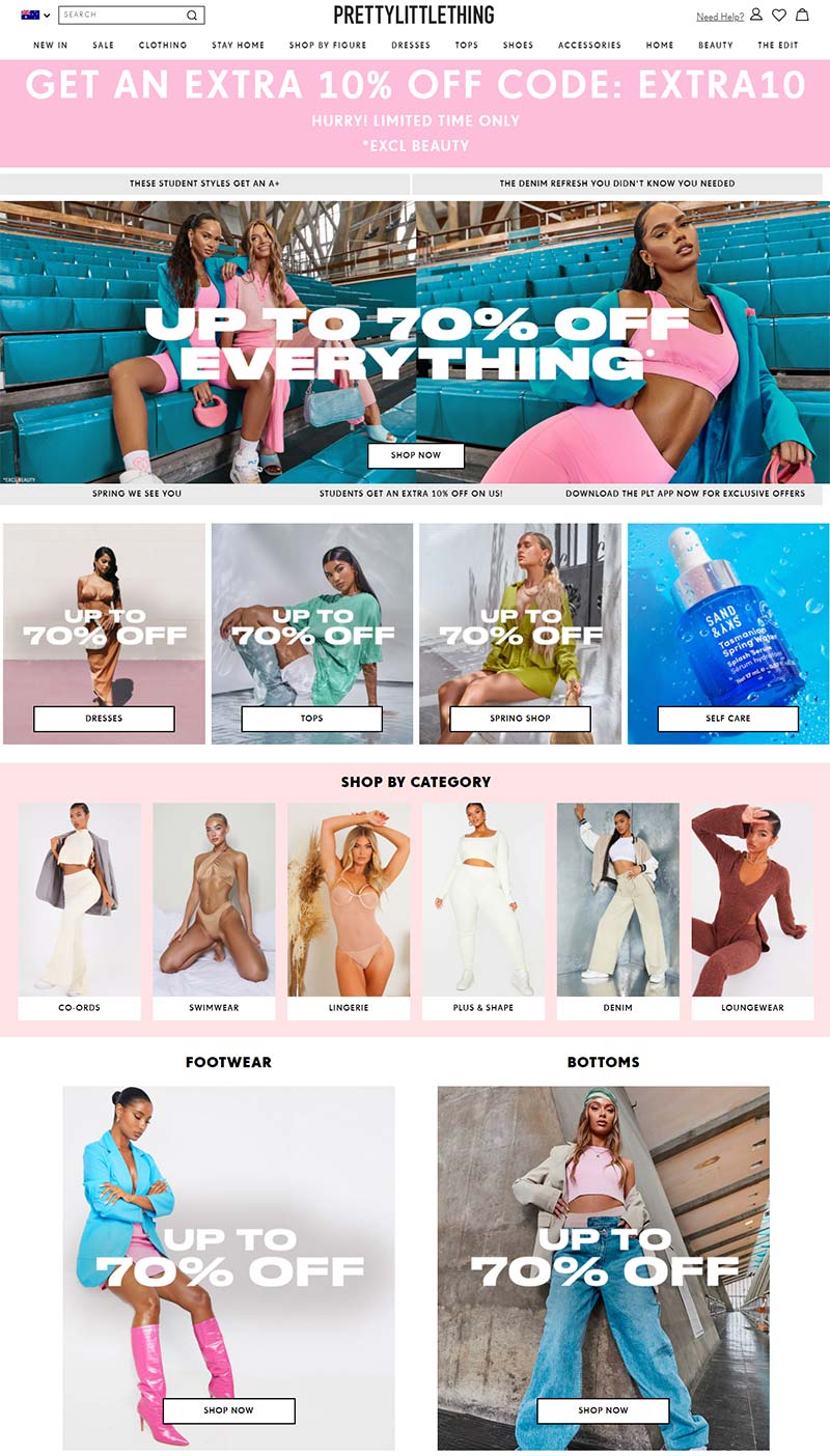 PrettyLittleThing AU 英国女性时装品牌澳大利亚官网