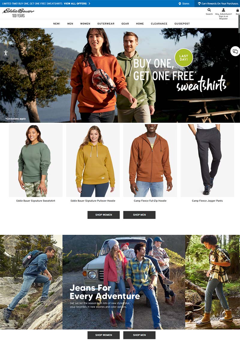 Eddie Bauer CA 美国知名时装品牌加拿大官网