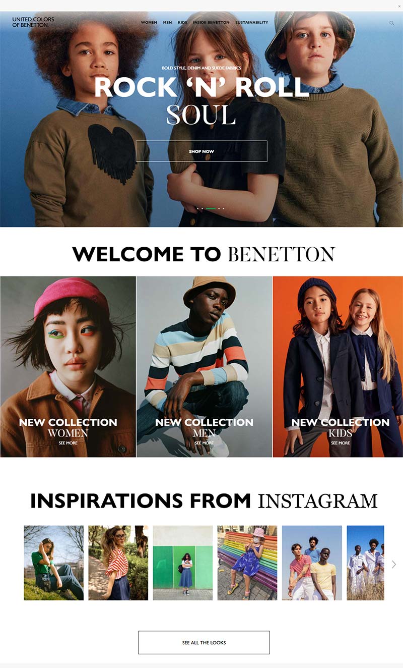 Benetton 贝纳通-意大利设计师百货品牌购物网站
