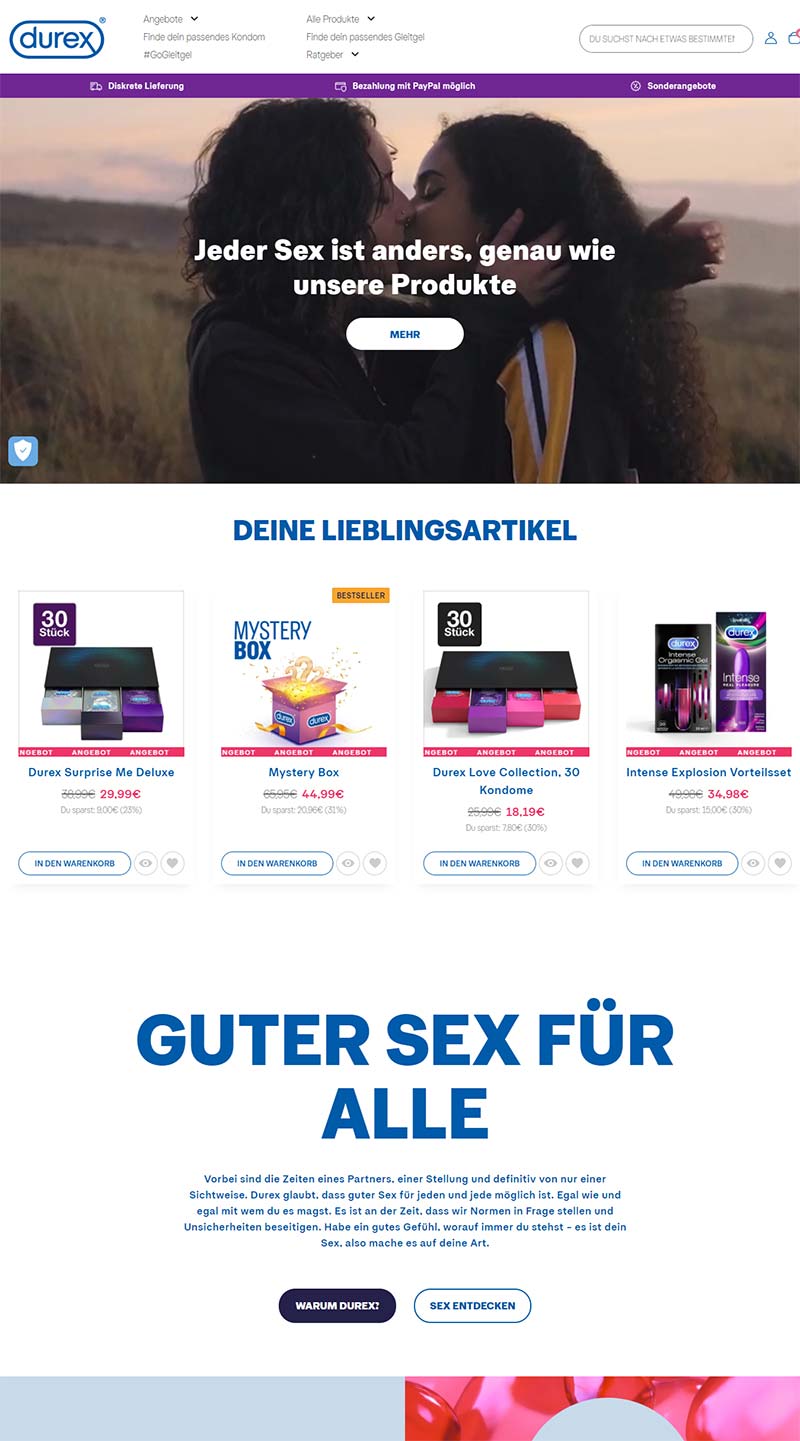 Durex DE 杜蕾斯-英国避孕套品牌德国官网