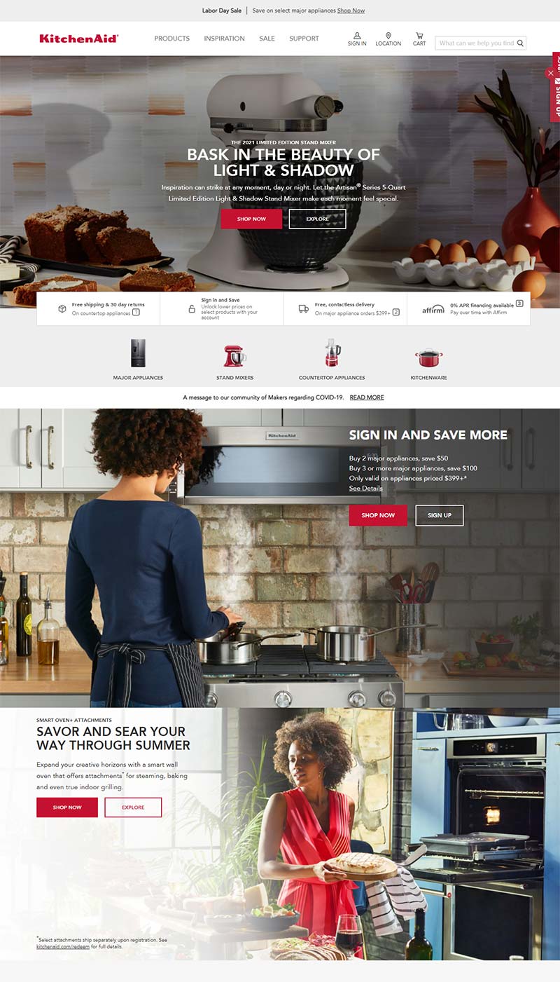 KitchenAid 美国高端厨房家电品牌购物网站
