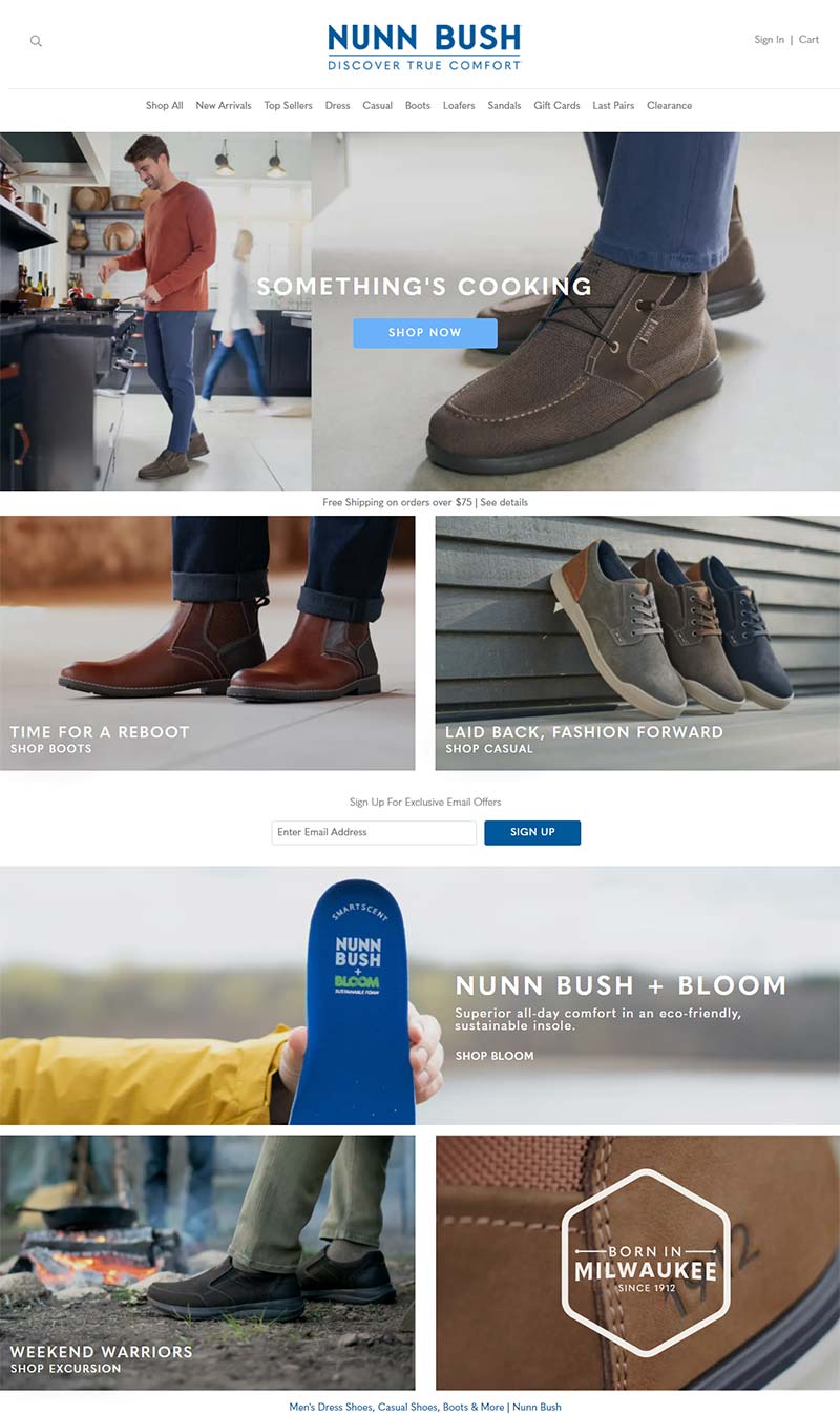 Nunn Bush Shoes 美国休闲鞋品牌购物网站