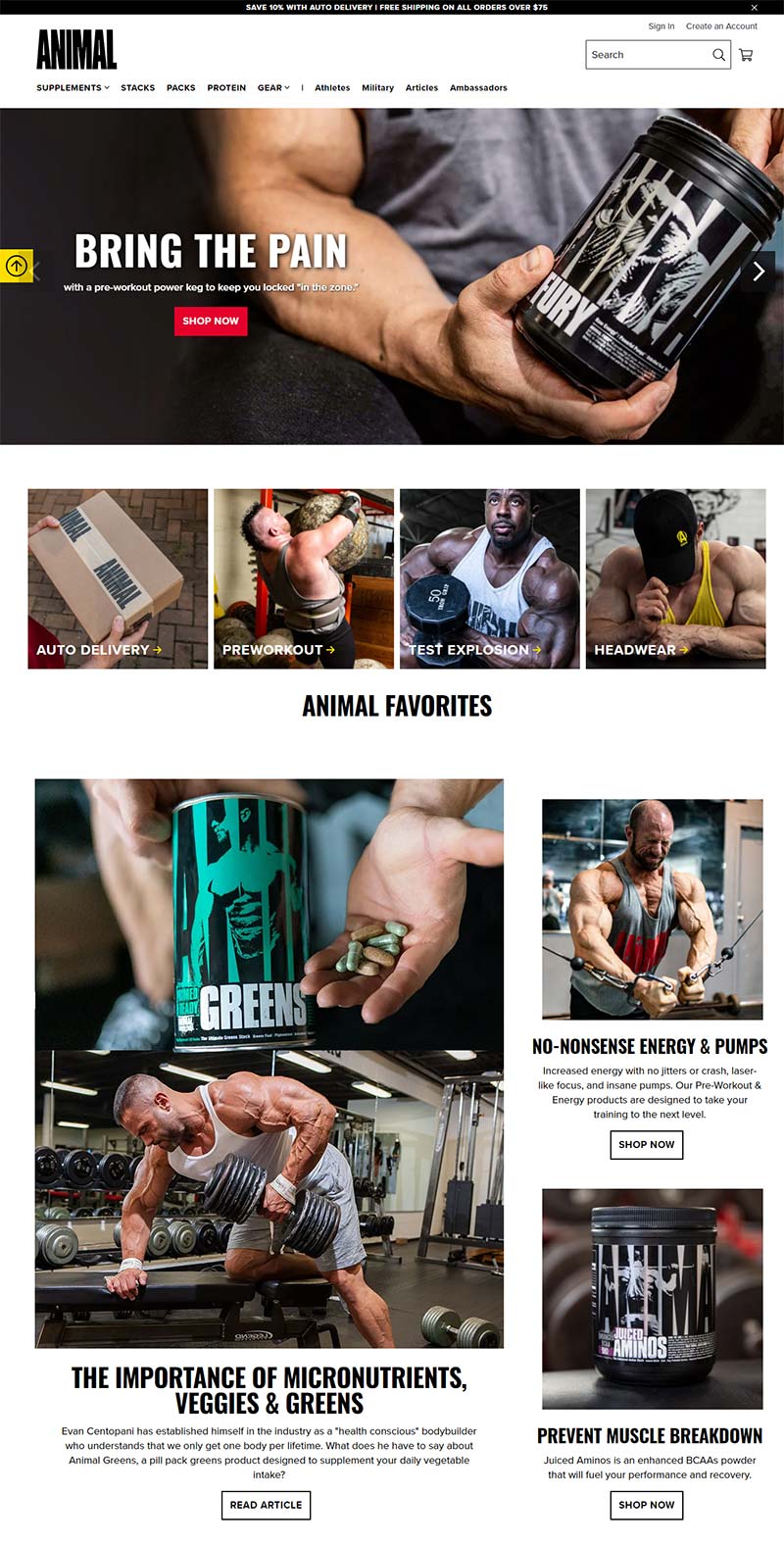 Animal Pak 美国运动营养品购物网站