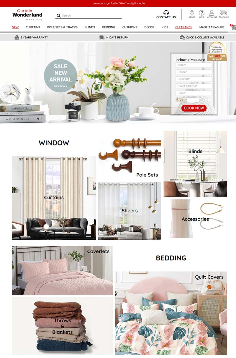 Curtain Wonderland 澳大利亚居家用品购物网站
