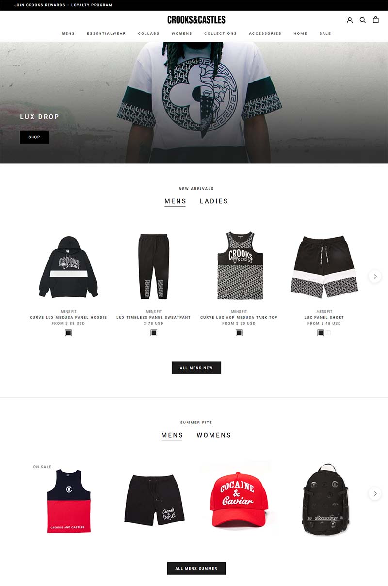Crooks & Castles 美国街头服饰品牌购物网站