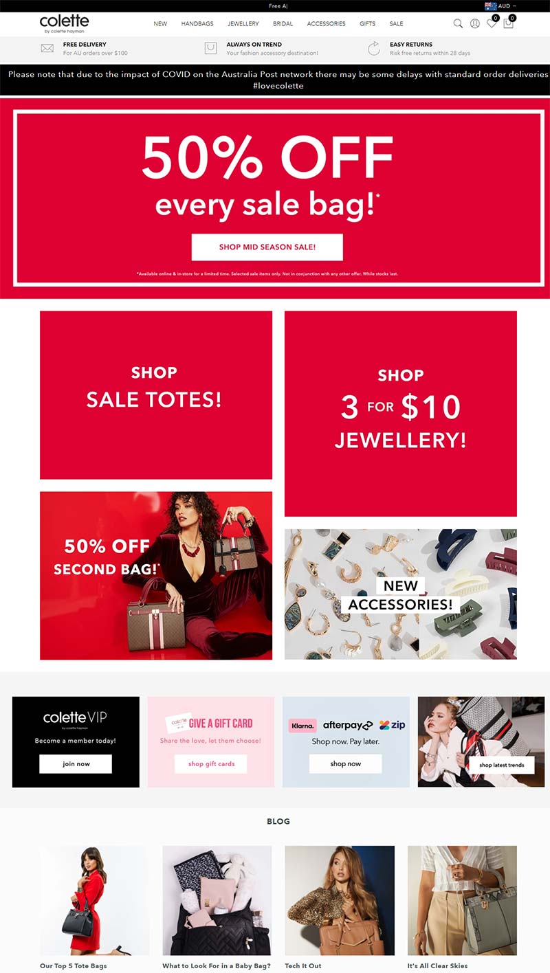 Colette Hayman 澳大利亚时尚配饰品牌购物网站
