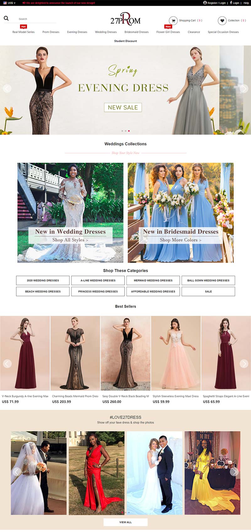 27prom 美国婚纱礼服海淘购物网站