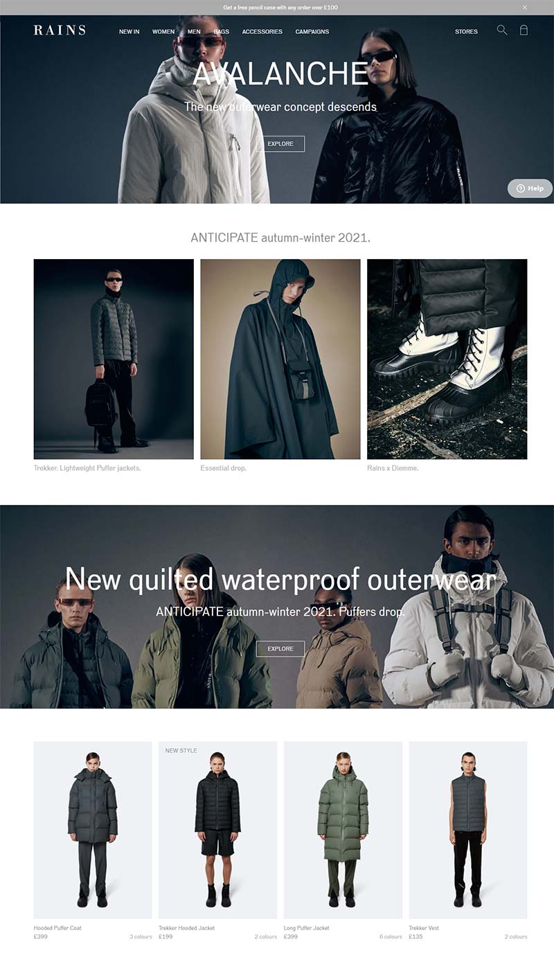 Rains UK 丹麦防雨服饰品牌英国官网