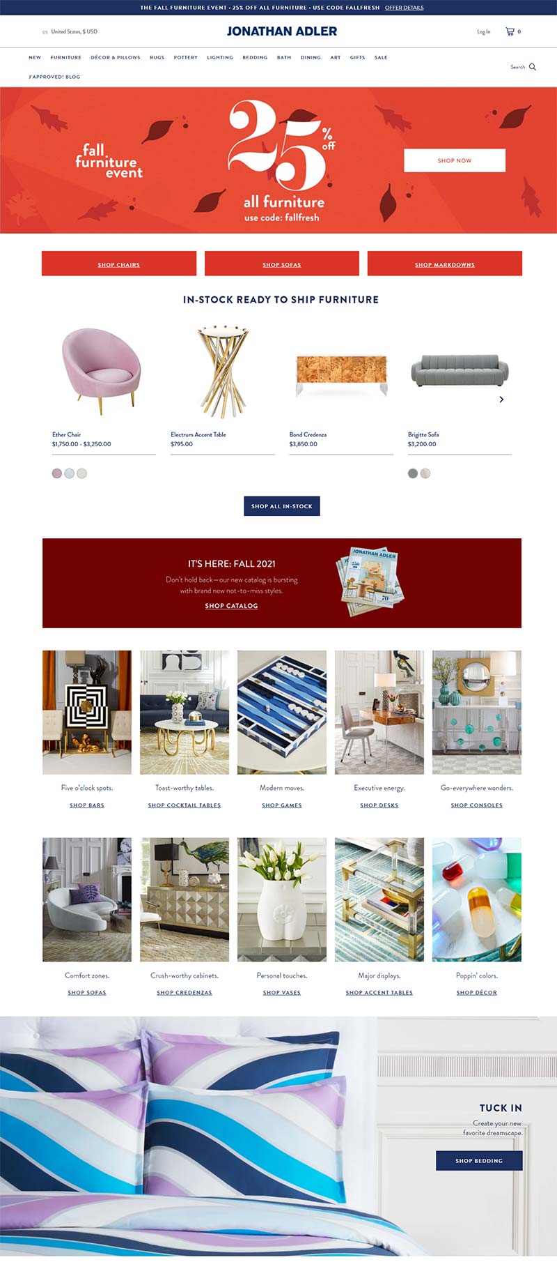 Jonathan Adler 美国时尚家居配饰品牌购物网站