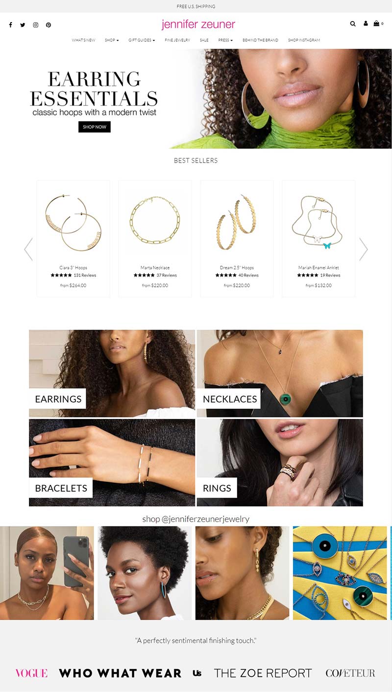 Jennifer Zeuner Jewelry 美国设计师珠宝品牌购物网站