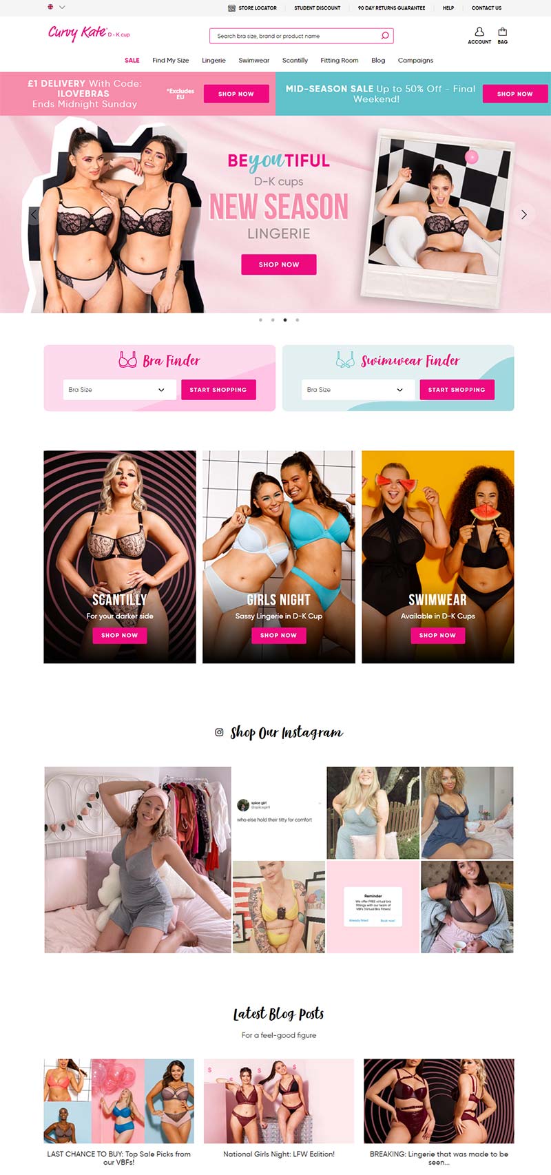 Curvy Kate 英国大码女性内衣品牌购物网站