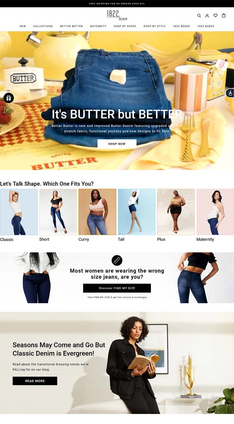1822Denim 美国牛仔服饰品牌购物网站