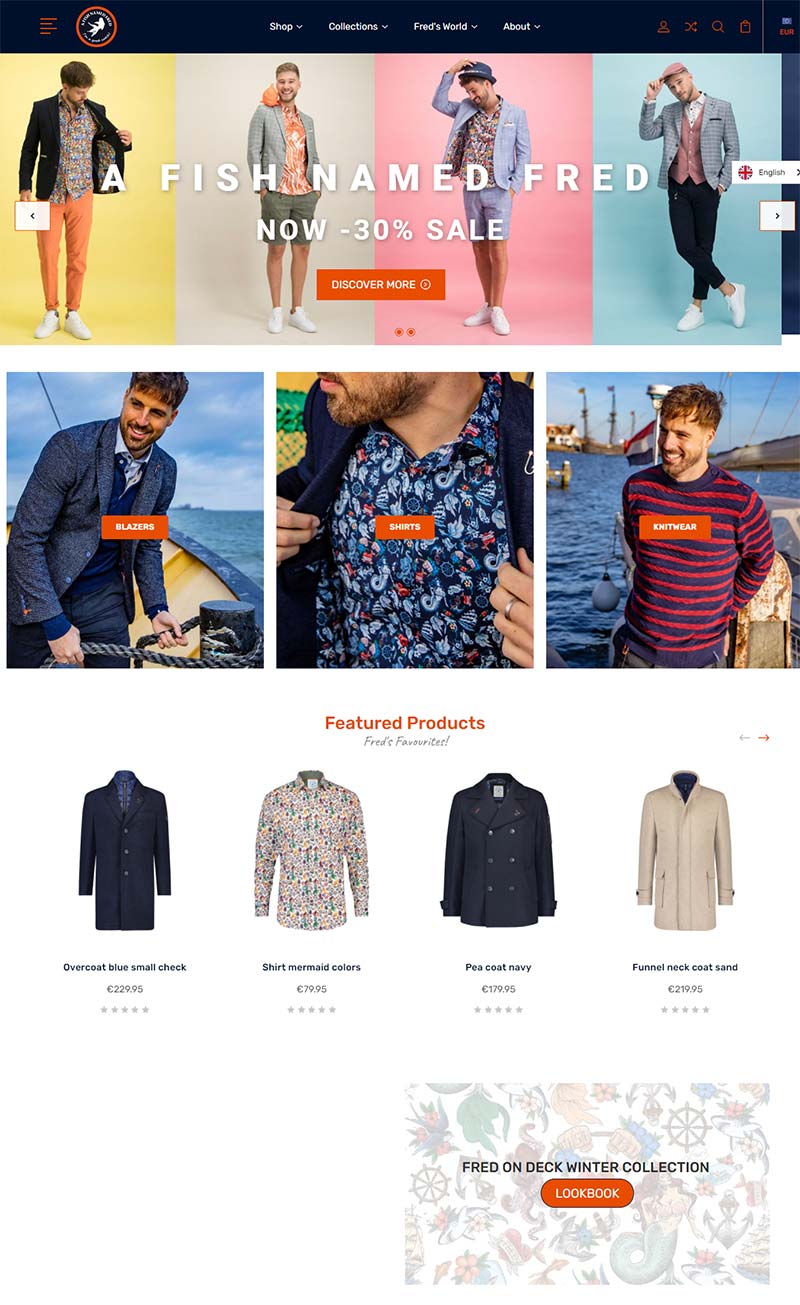 A Fish named Fred 荷兰时尚男装品牌购物网站
