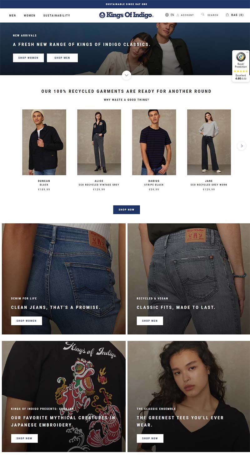 Kings Of Indigo 荷兰牛仔服饰品牌购物网站