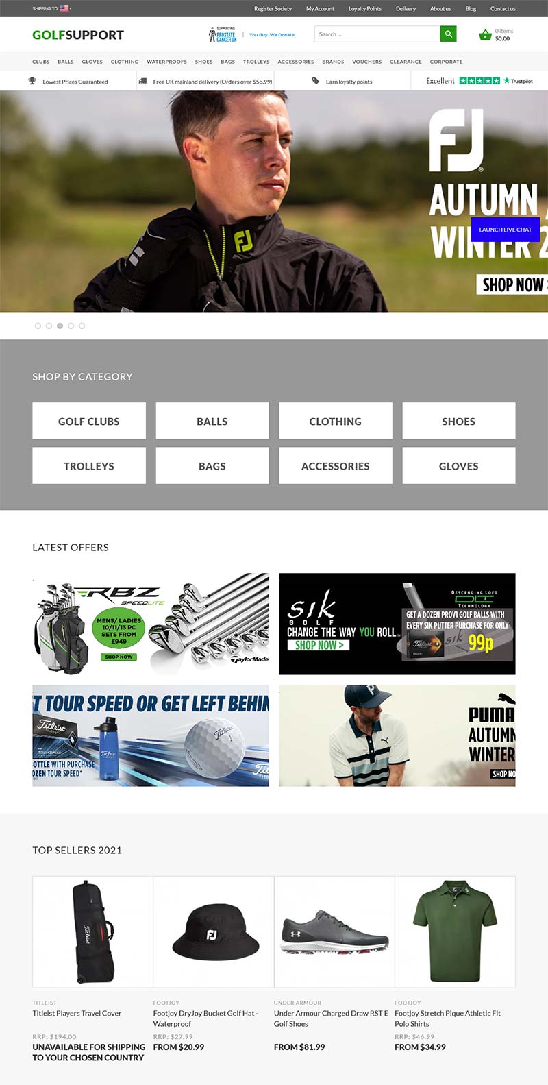 Golf Support 英国高尔夫装备零售网站