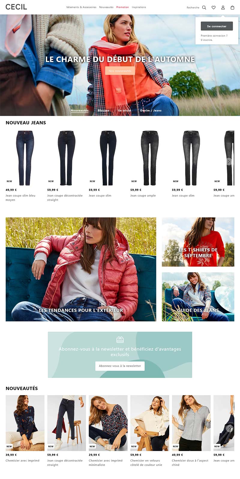 Cecil mode 法国女性时装品牌购物网站