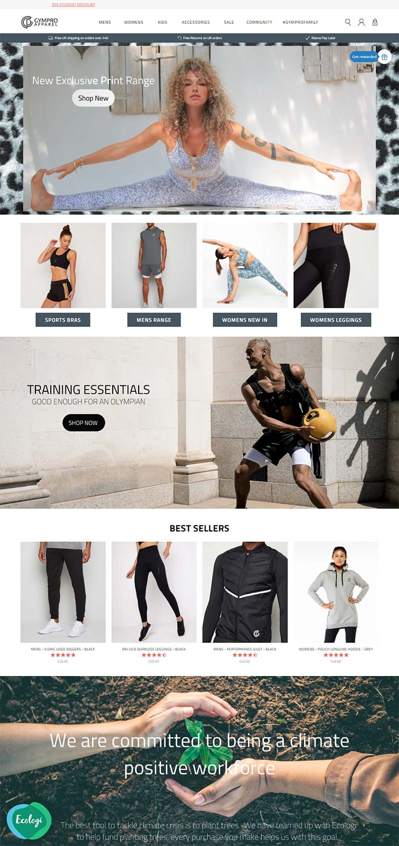 GymPro Apparel 英国运动服饰品牌购物网站
