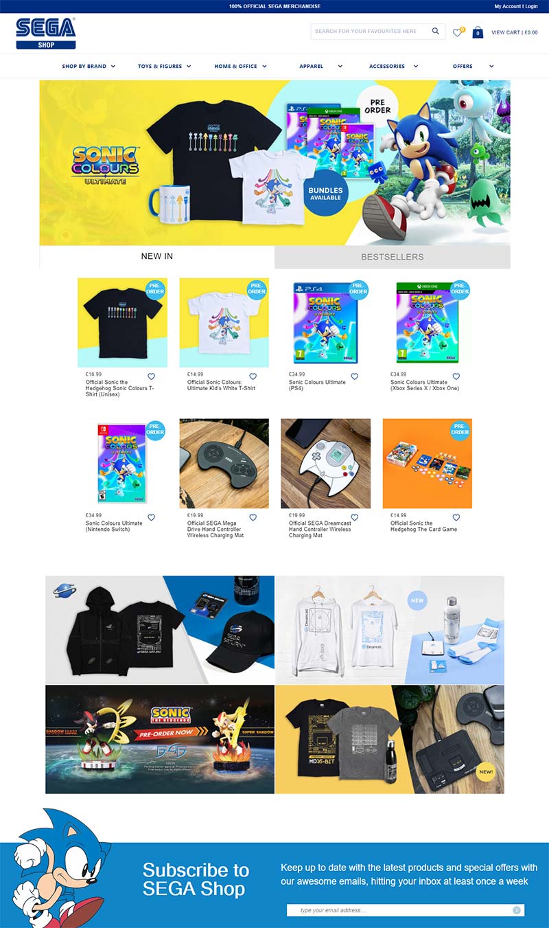 SEGA Shop UK 日本世嘉游戏商店英国官网