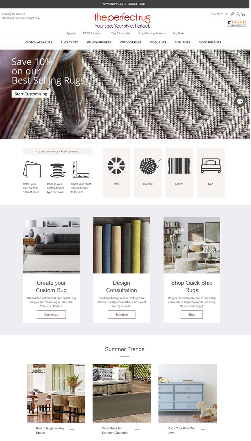 The Perfect Rug 美国地毯定制品牌购物网站