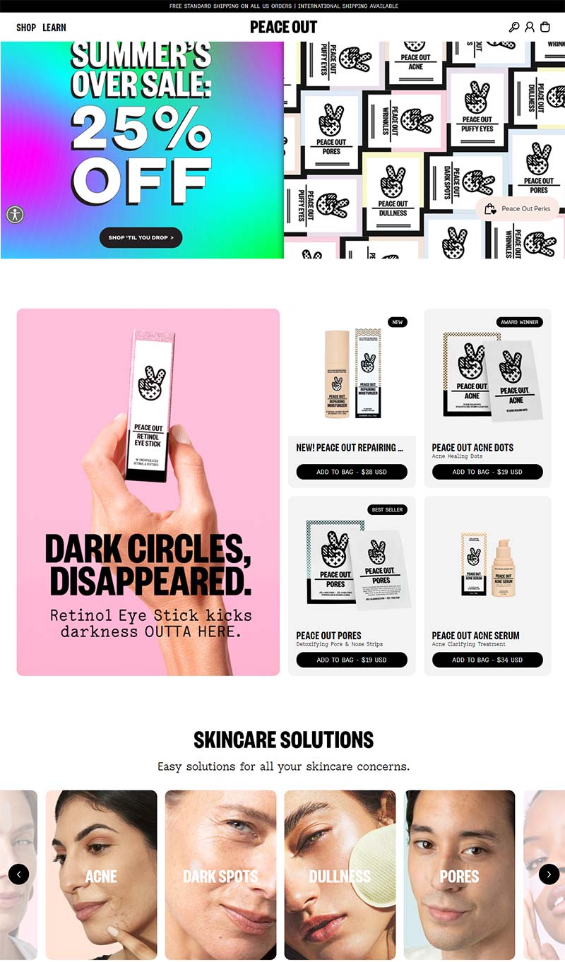 Peace Out Skincare 美国小众护肤品牌购物网站