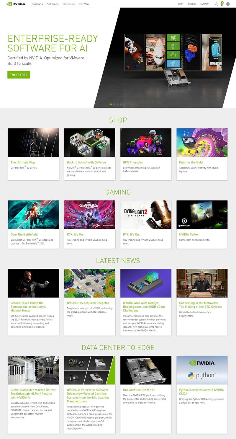 NVIDIA 美国高端显卡品牌购物网站