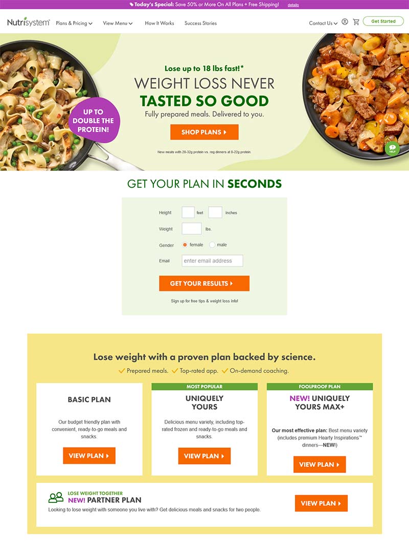 NutriSystem 美国多元化减肥品牌咨询网站