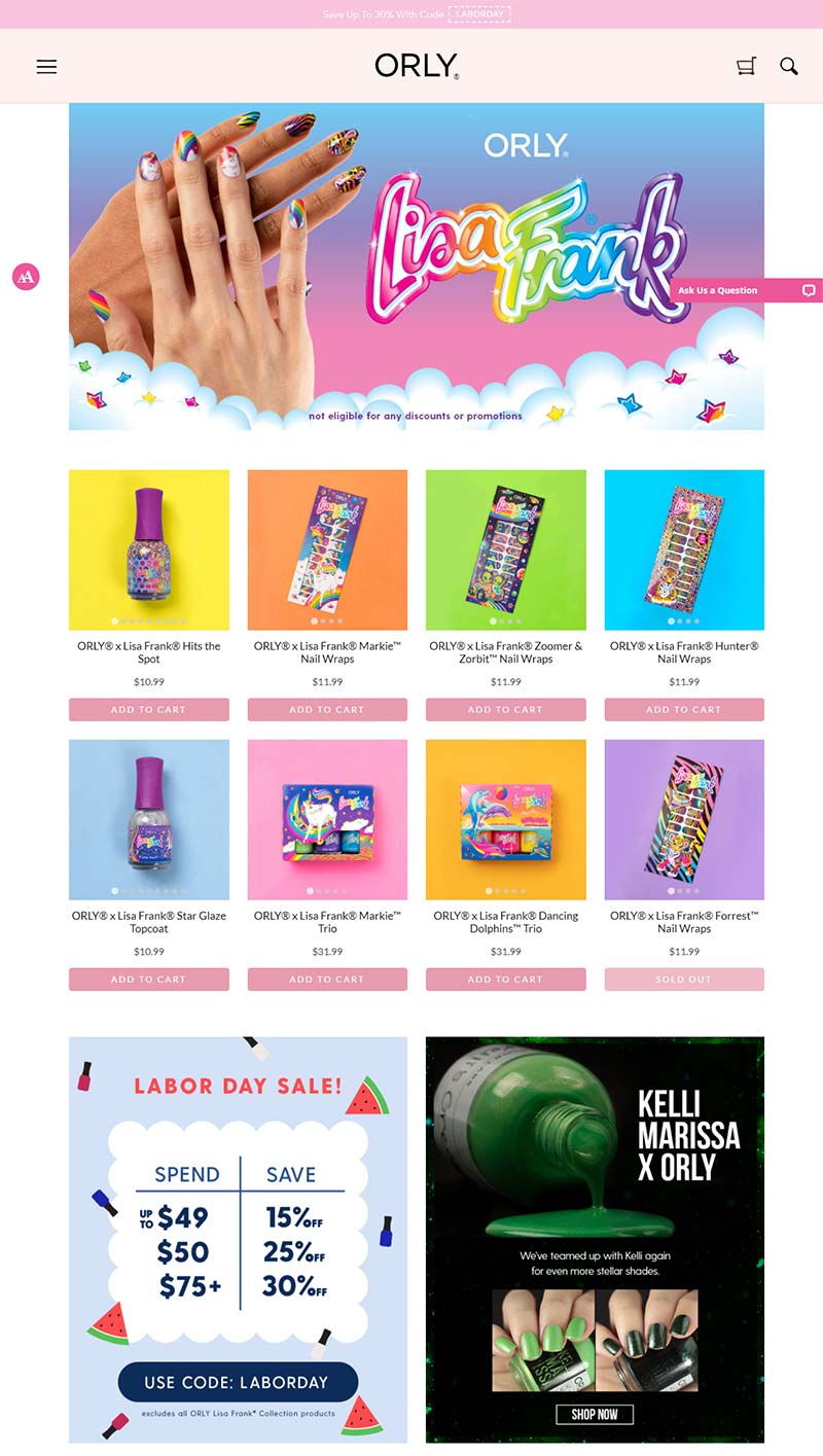 ORLY beauty 美国专业美甲产品购物网站